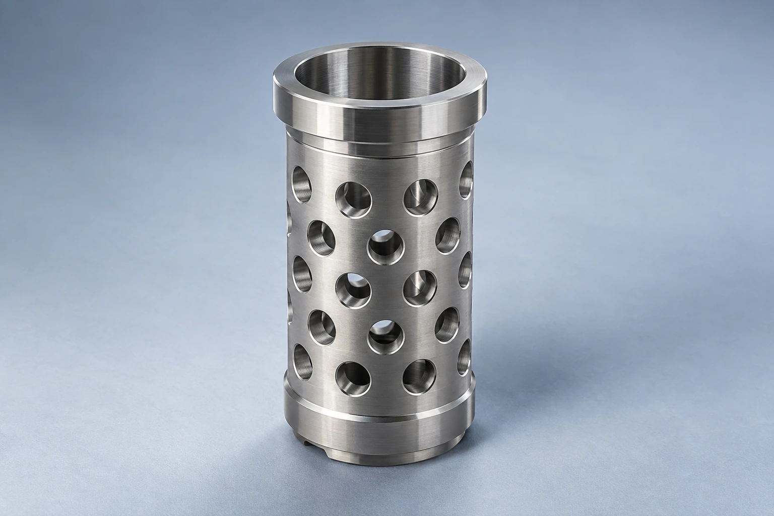 Application illustration: Nickel-alloy choke cage with radial metering ports