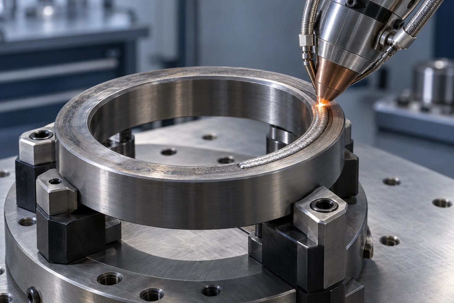 Concept illustration: Localized laser deposition on a valve seat sealing face